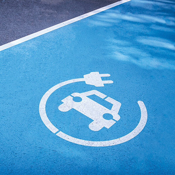 Parkplatz für Elektrofahrzeuge