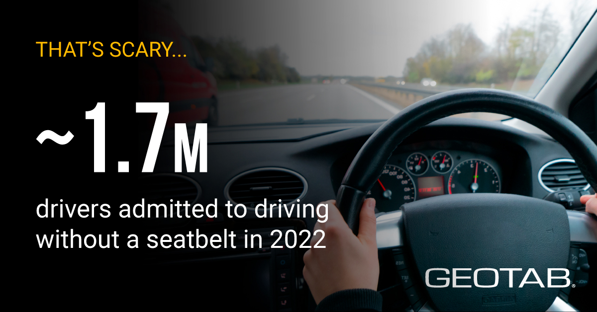 1.7 m drivers admitted to driving without a seatbelt\